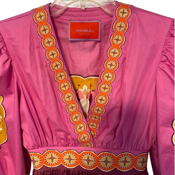 La DoubleJ Margherita Dress Napoli Plates Placee Pink NWOT XS - Picture 15 of 16